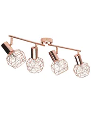 Spotlampe med 4 lys CHENAB Justerbar Metall Kobber_727695