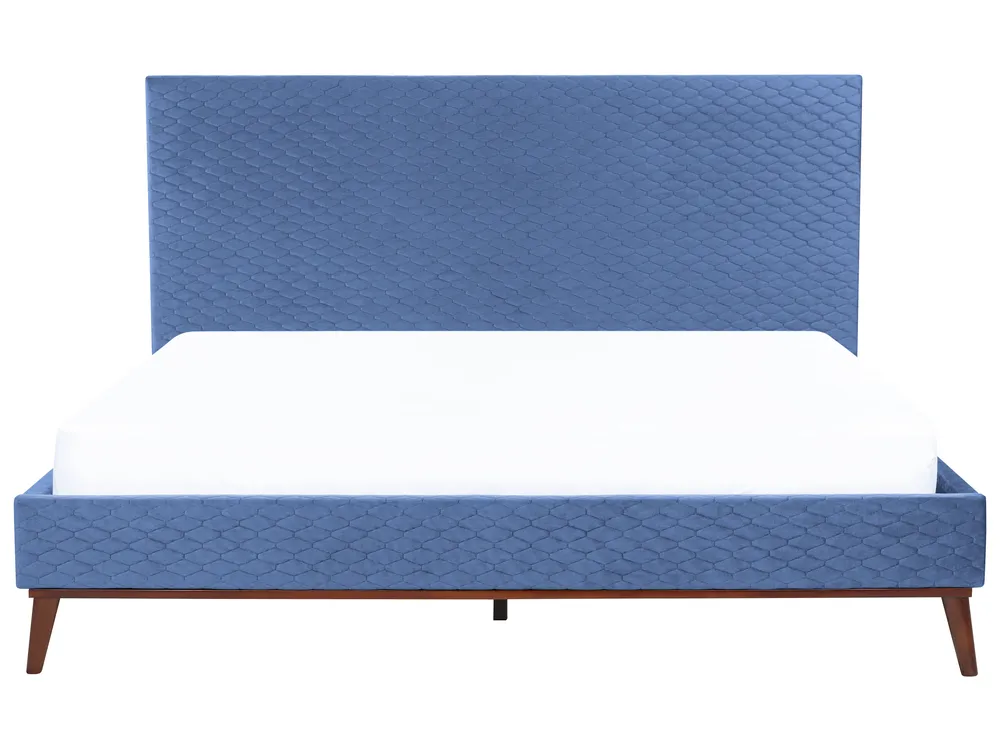 Bed Velvet BAYONNE 180 x 200 cm (EU Super King) Blue_901377