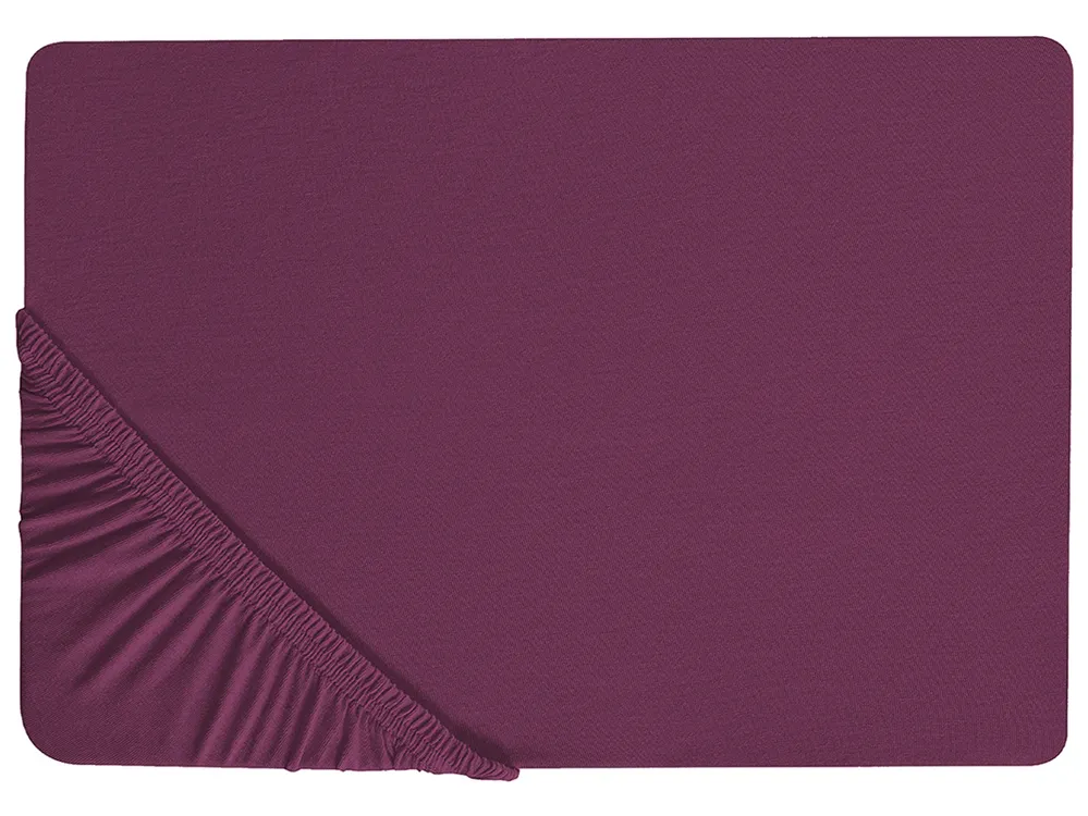 Fitted Sheet JANBU 90 x 200 cm Cotton Burgundy