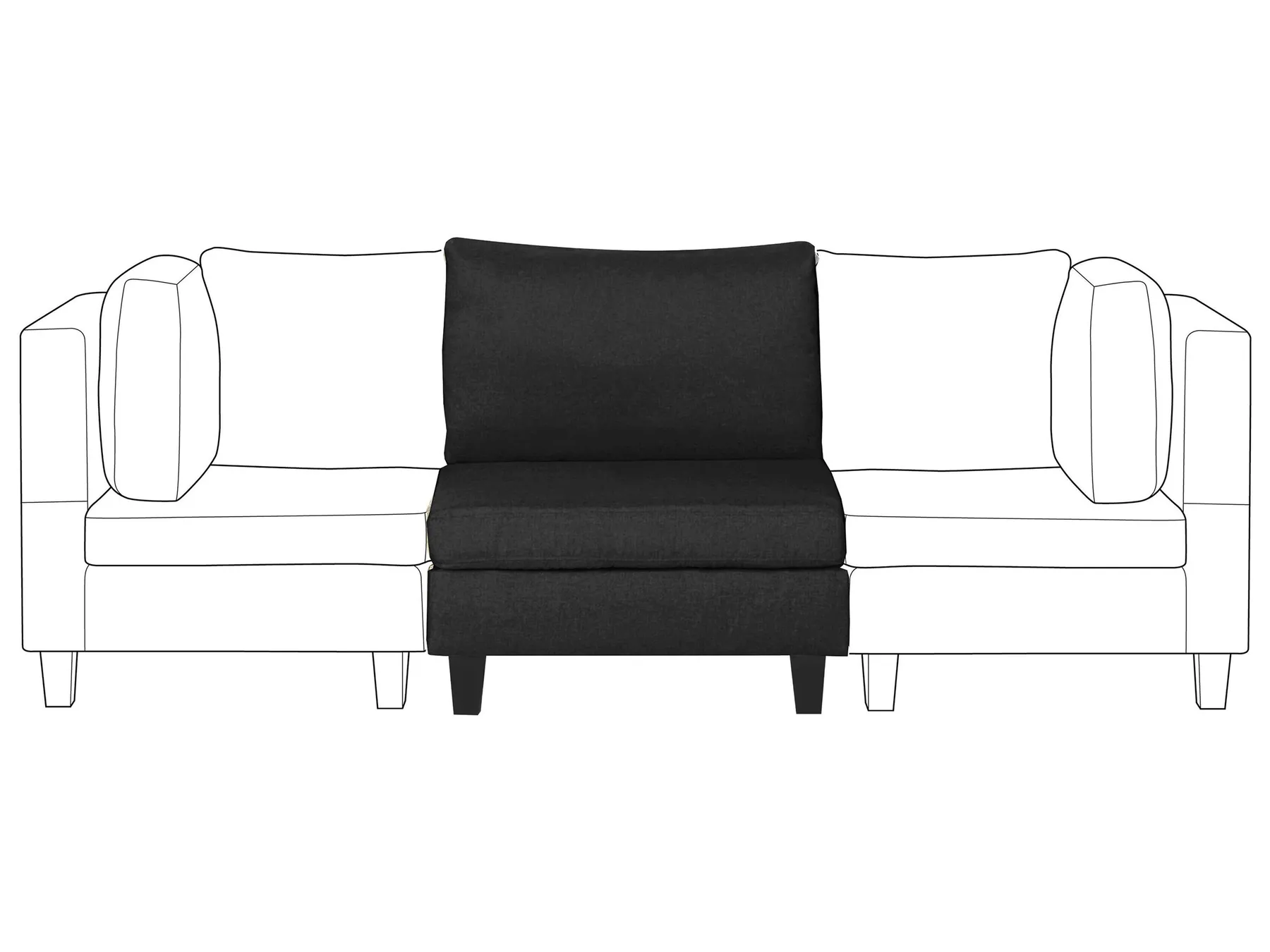 1-Seat Section FEVIK Fabric Black_781316