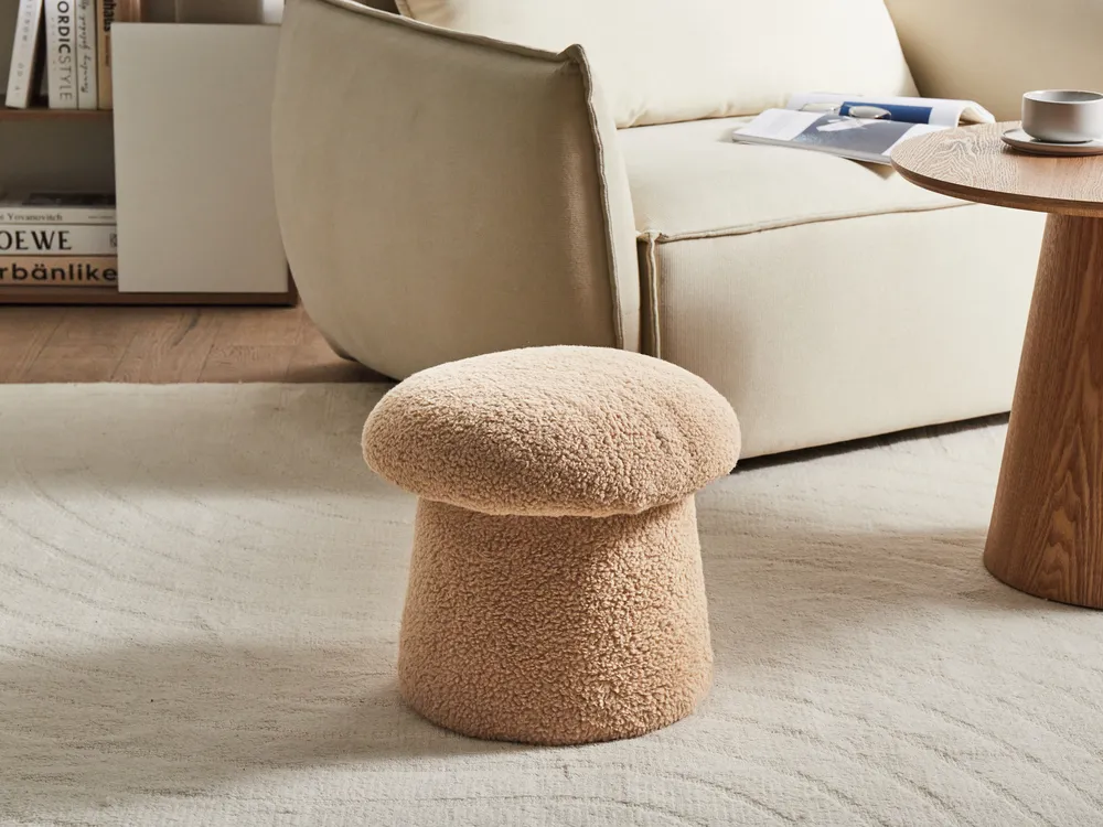 Pouffe EUFAULA Boucle Beige