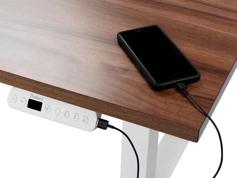 Elektriskt höj- och sänkbart skrivbord DESTINES 160 cm 72 cm Vit_908065