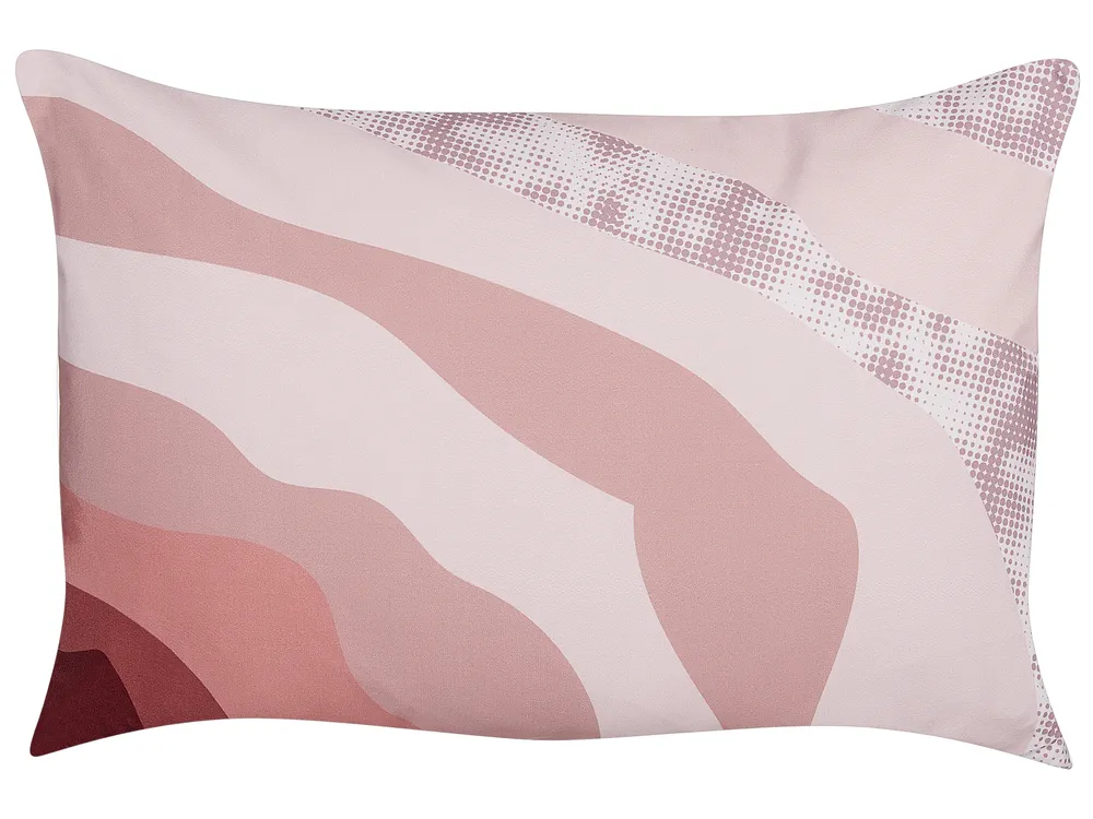Set of 2 Outdoor Cushions CAMPEI Abstract Pattern 40 x 60 cm Pink_881537