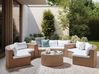 Garden Lounge Set with Table 9 Seater SEVERO PE Rattan Beige