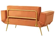 Sofa Bed 2 Seater SAARELA Velvet Orange_932724