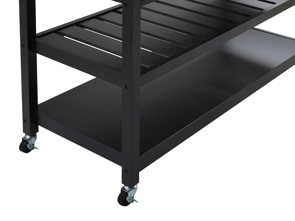 Kitchen Trolley NAVARINO Wood Black_774596