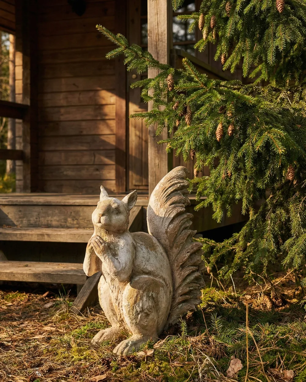 Garden Statue TURSI Squirrel Beige