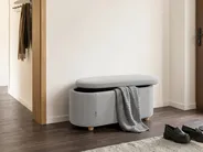 Upholstered Storage Bench HAYWARD Fabric Light Grey_1057973