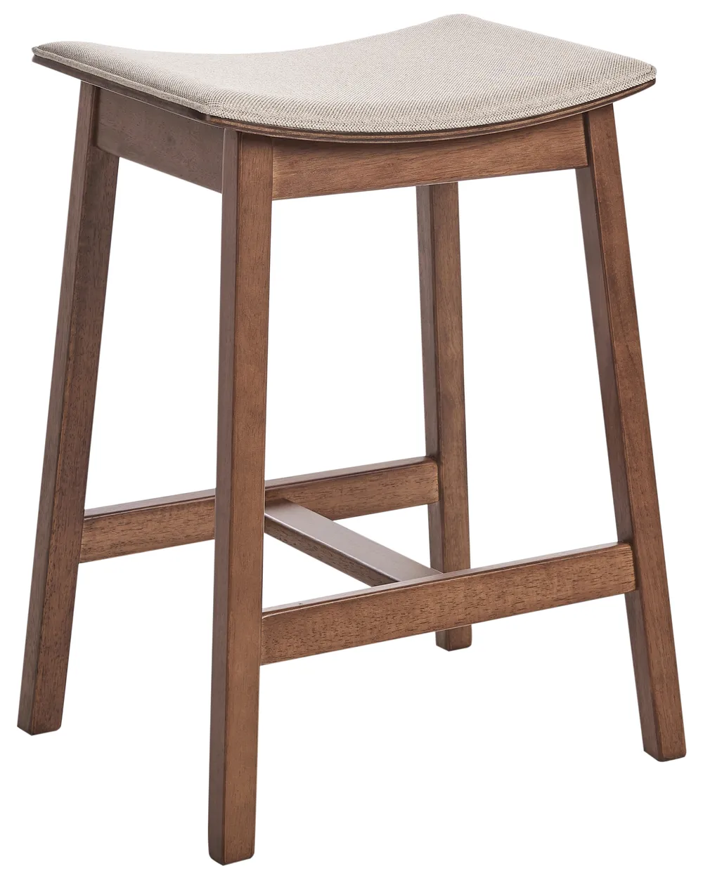 Set of 2 Bar Stools DIXON Wood Dark Brown/ Beige_949292