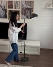 Floor Lamp LENNON Adjustable Metal Black_994854