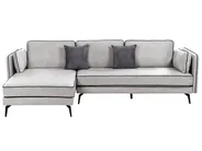 Corner Sofa 3 Seater ALTAN Velvet Light Grey Right Hand_878530
