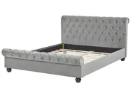 Säng med lamellram Sammet AVALLON 160 x 200 cm Grå_694474