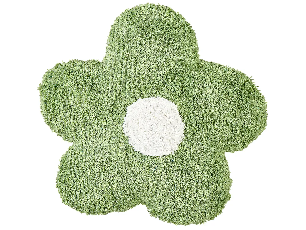 Set med 2 prydnadskuddar SORREL Bomull 30 x 30 cm Grön Blomma_906003