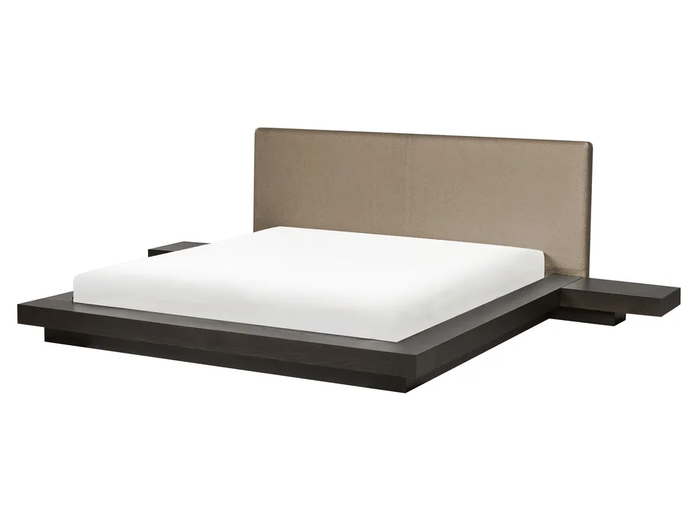 Bed Boucle ZEN 160 x 200 cm (EU King Size) Dark Ash Wood_1080123