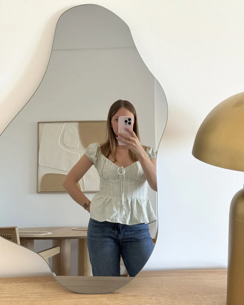 Wall Mirror HERRY 46 cm 76 cm Silver_1001484