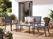 Garden Lounge Set with Table 4 Seater TAVOLETO Metal Dark Grey_1154556