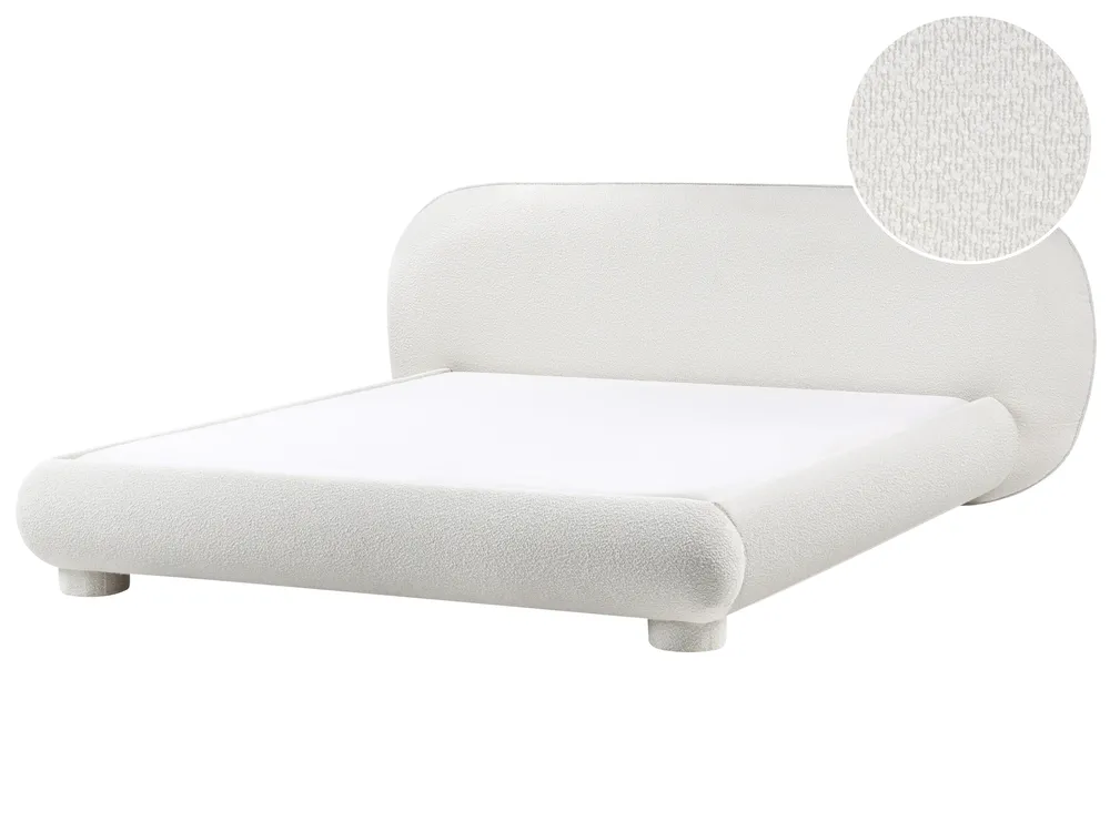 Bed Boucle BAYEL 180 x 200 cm (EU Super King) Off-White