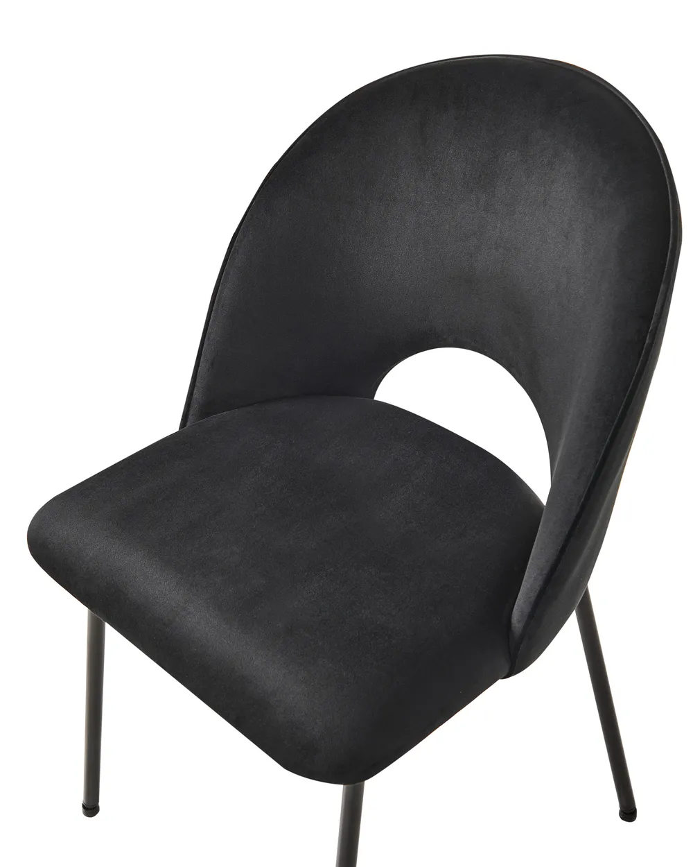 Set med 2 matstolar COVELO Sammet Svart_968544