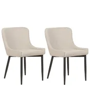 Set of 2 Dining Chairs EVERLY Light Beige_881843