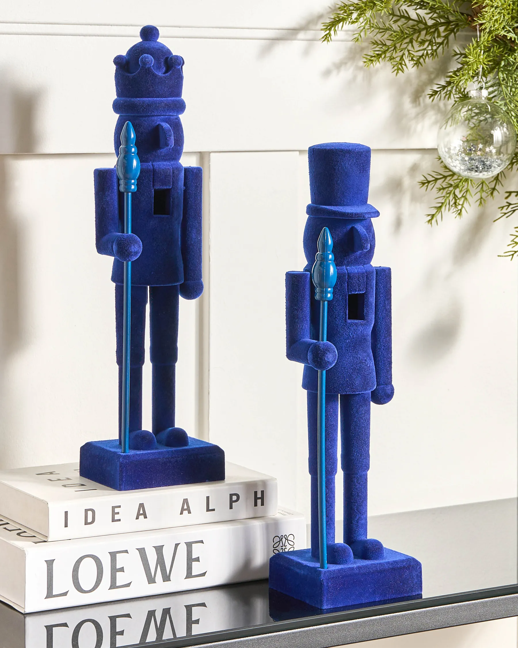 Set med 2 figuriner FLATEY 40 cm Nötknäckare Blå_1009138