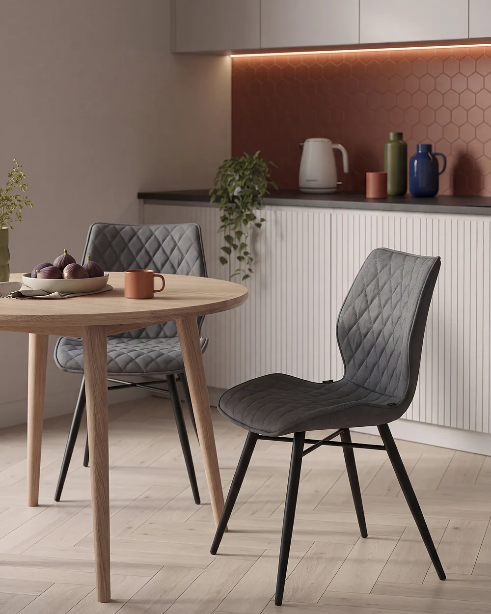 Set med 2 matstolar LISLE Grå_1150874