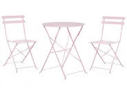 Bistro Set Folding FIORI Metal Pastel Pink_804832