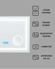 LED-baderomsspeil THAIX 80 cm 60 cm Sølv_940462