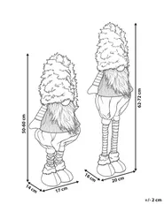 Sett med 2 juledekorasjoner SAARIOINEN 50-60/62-72 cm Nisse Rød/grønn_1179917