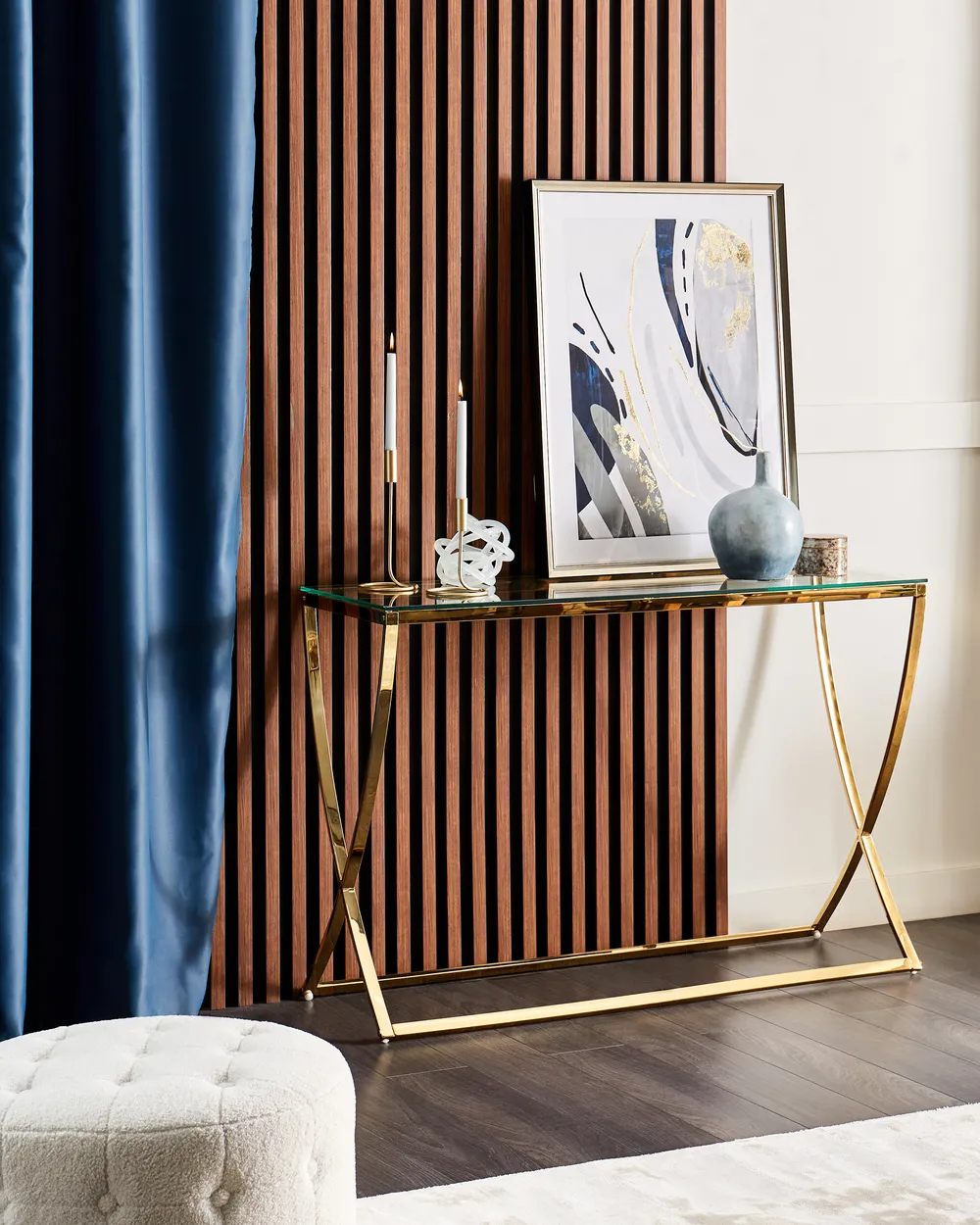 Console Table RINGGOLD Tempered Glass Gold