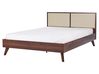 Bed Rattan MONPAZIER 160 x 200 cm (EU King Size) Dark Brown