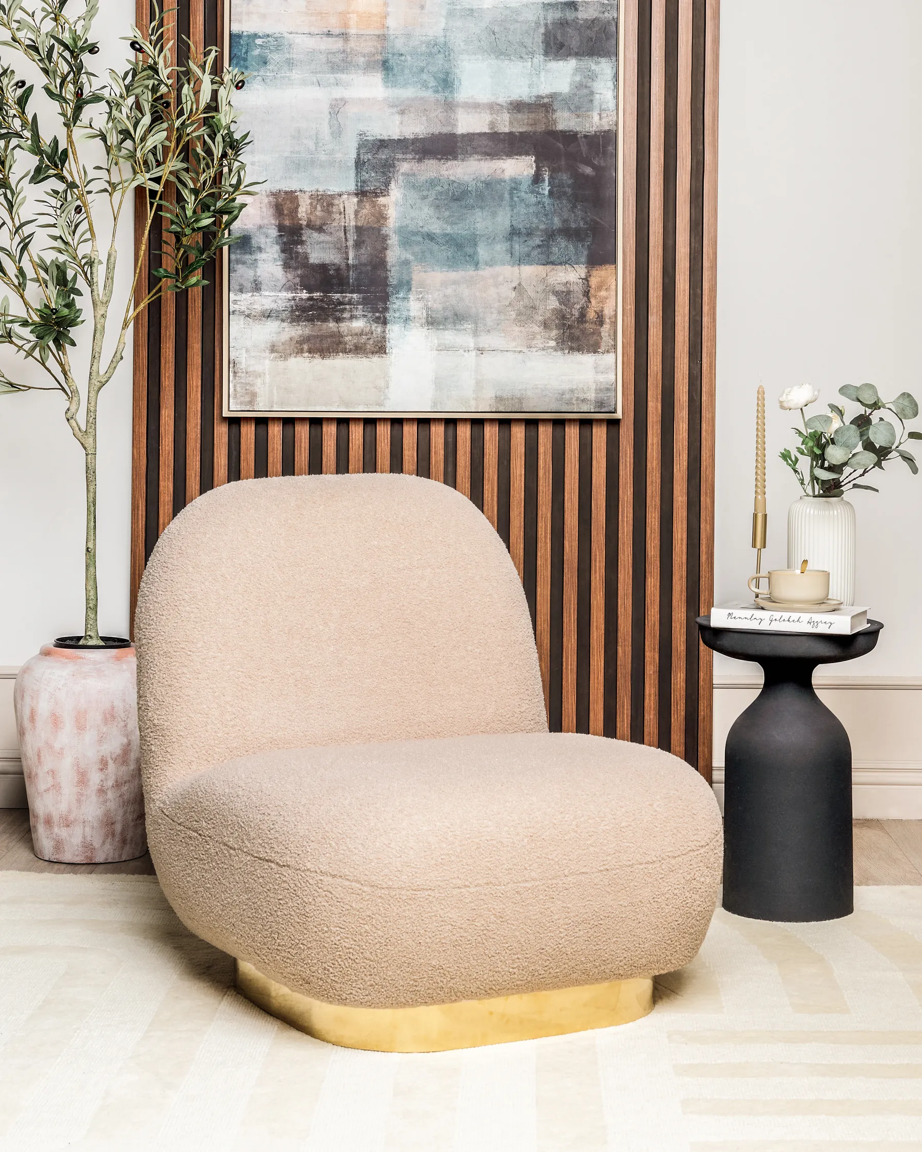 Armchair LOVIISA Boucle Beige_899142