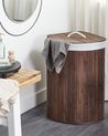 Laundry Basket MATARA Bamboo Dark Brown 57 L
