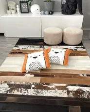 Set of 2 Decorative Cushions WARANASI Cotton 45 x 45 cm Orange_859594