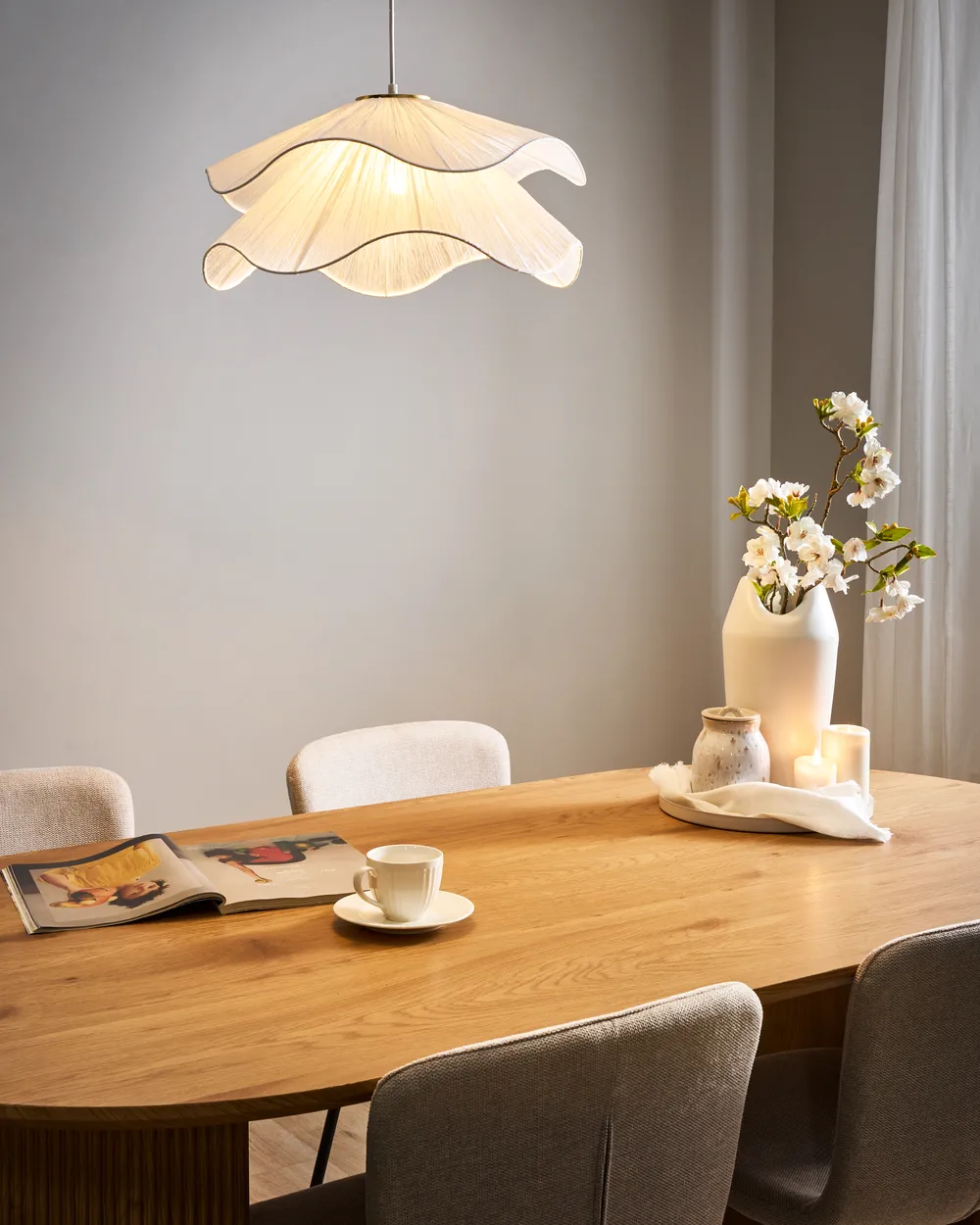 Pendant Lamp PUNGWE Fabric White