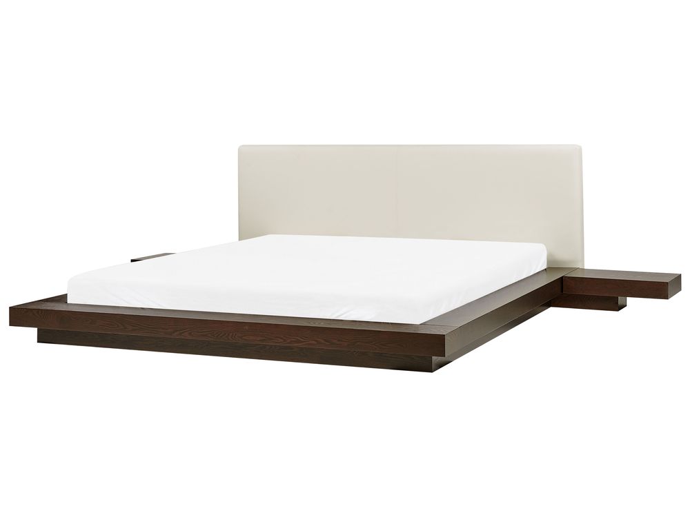 Waterbed Faux Leather ZEN 180 x 200 cm (EU Super King) Dark Ash Wood