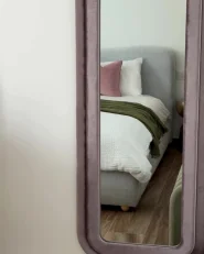 Wall Mirror CULAN 60 cm 160 cm Velvet Pink_1046693