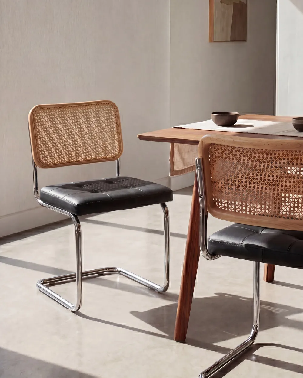 Set of 2 Dining Chairs ETHETE Faux Leather Black_1080630