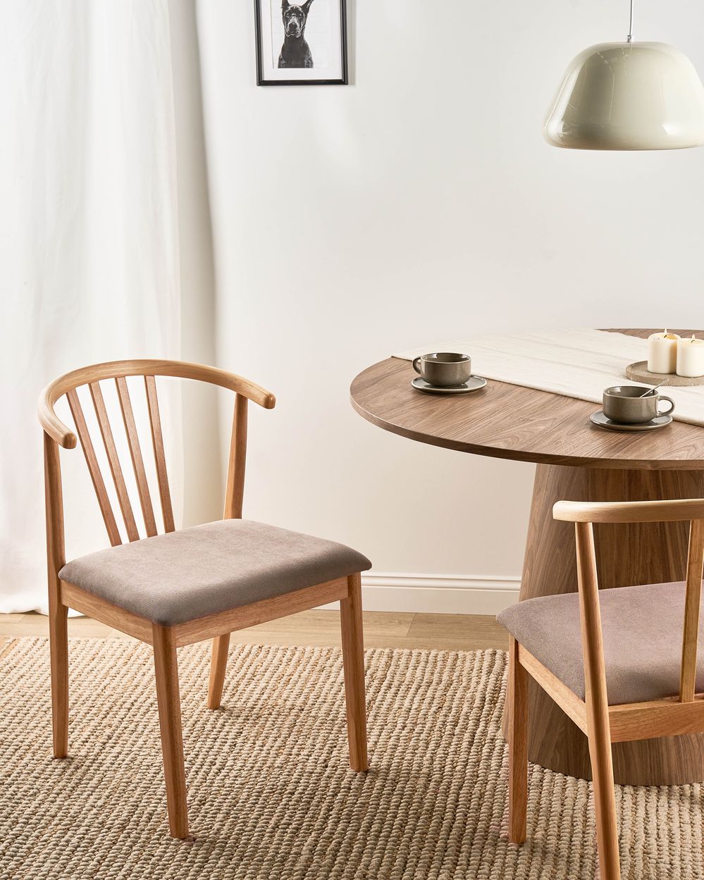 Sett med 2 spisestoler CRAIG Heltre Lysebrun/ taupe