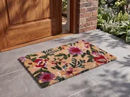 Doormat KITA Multicolour 40 x 60 cm Flower Coir_1077145