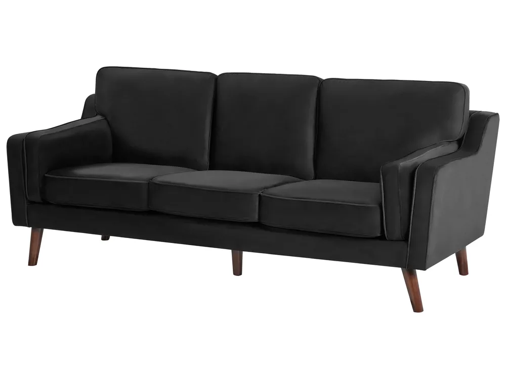 Sofa 3 Seater LOKKA Velvet Black_705441