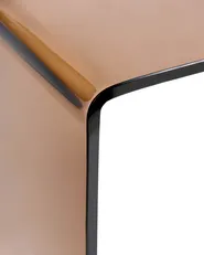 Console Table KENDALL Tempered Glass Brown_1009505
