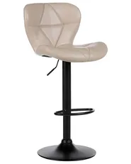 Set of 2 Bar Chairs VALETTA Swivel Faux Leather Light Beige_894658