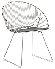 Set of 2 Dining Chairs AURORA Metal Silver_868118