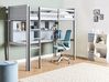 High Sleeper Bed with Desk Pine Wood FOUCAMONT 90 x 200 cm (EU Single) Grey