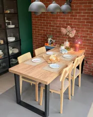 Ruokatuolisetti 2 kpl EMBAR Puu Vaaleanruskea/ruskeanharmaa_1186342