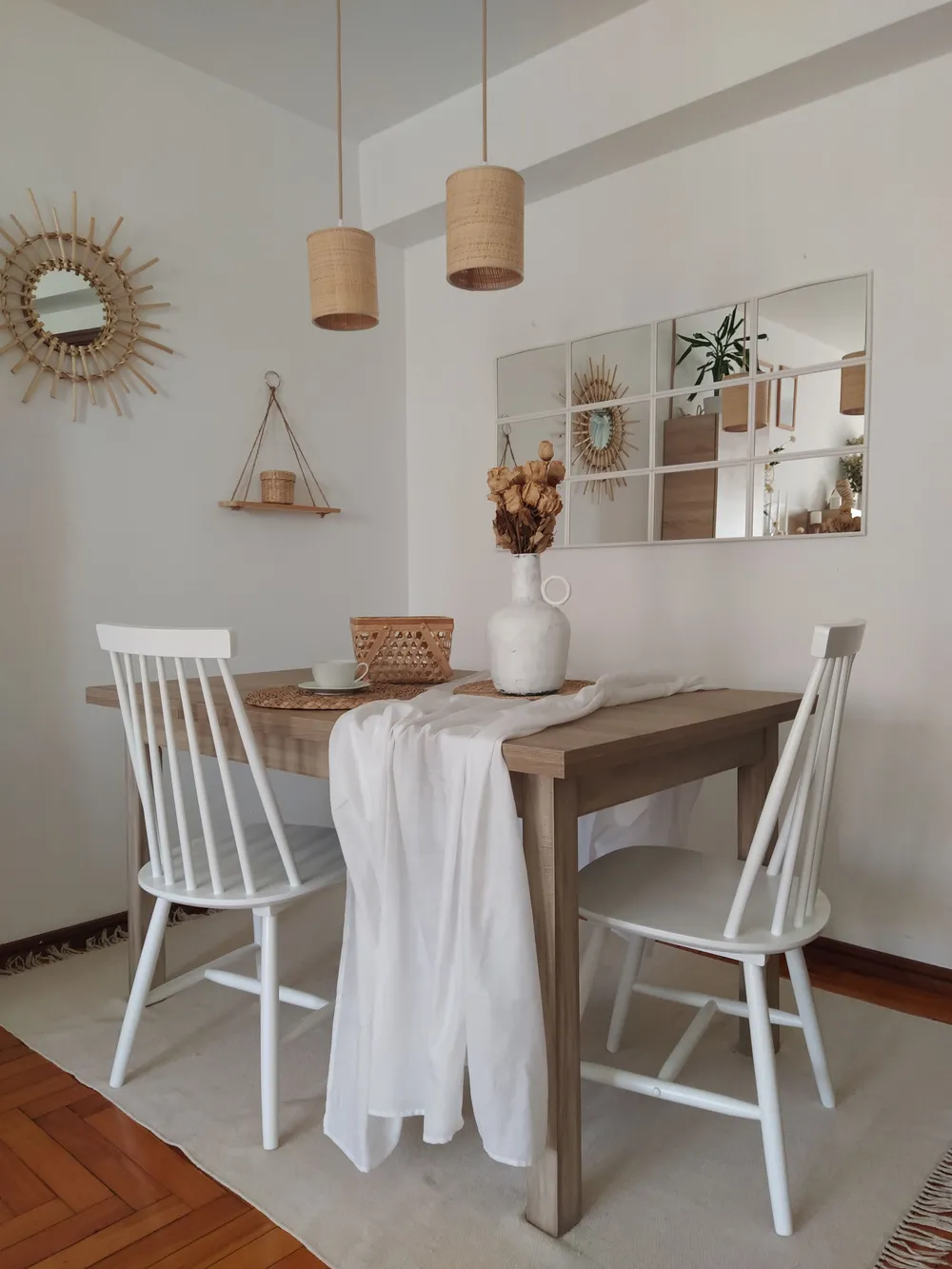 Set of 2 Dining Chairs BURBANK Wood White_828637