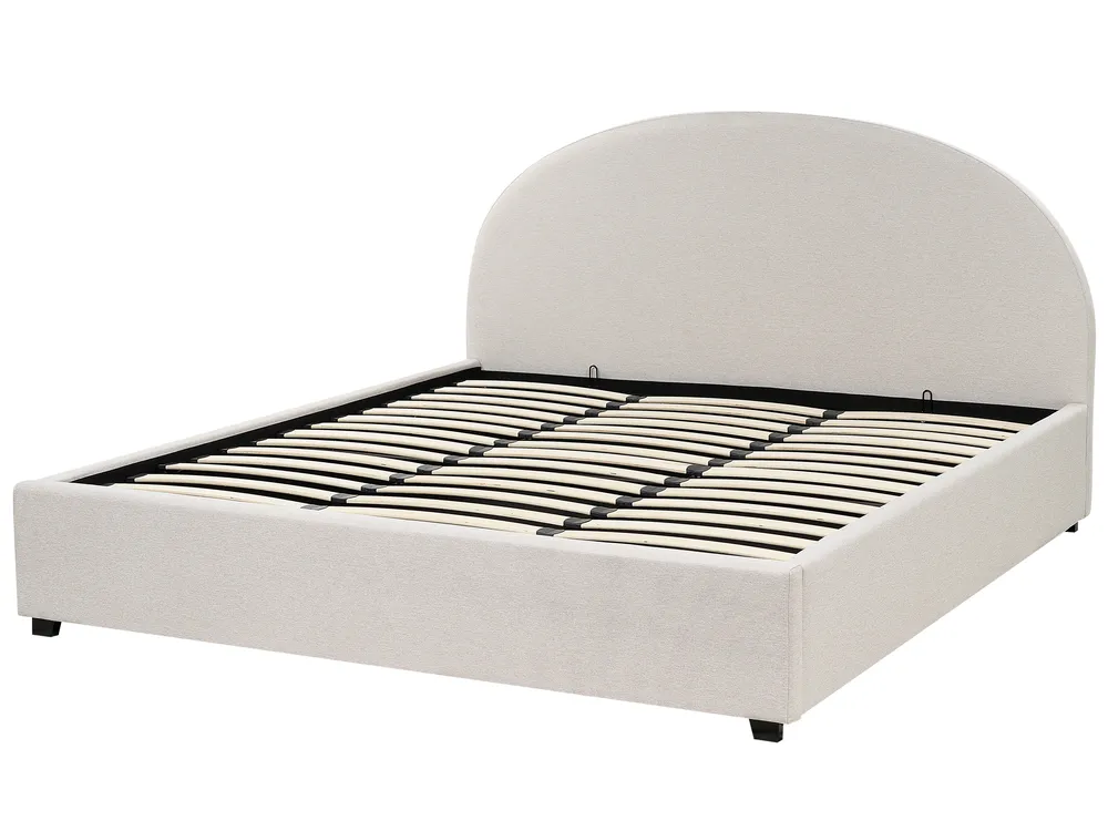Ottoman Bed VAUCLUSE Fabric Light Beige 180 x 200 cm (EU Super King)_876640