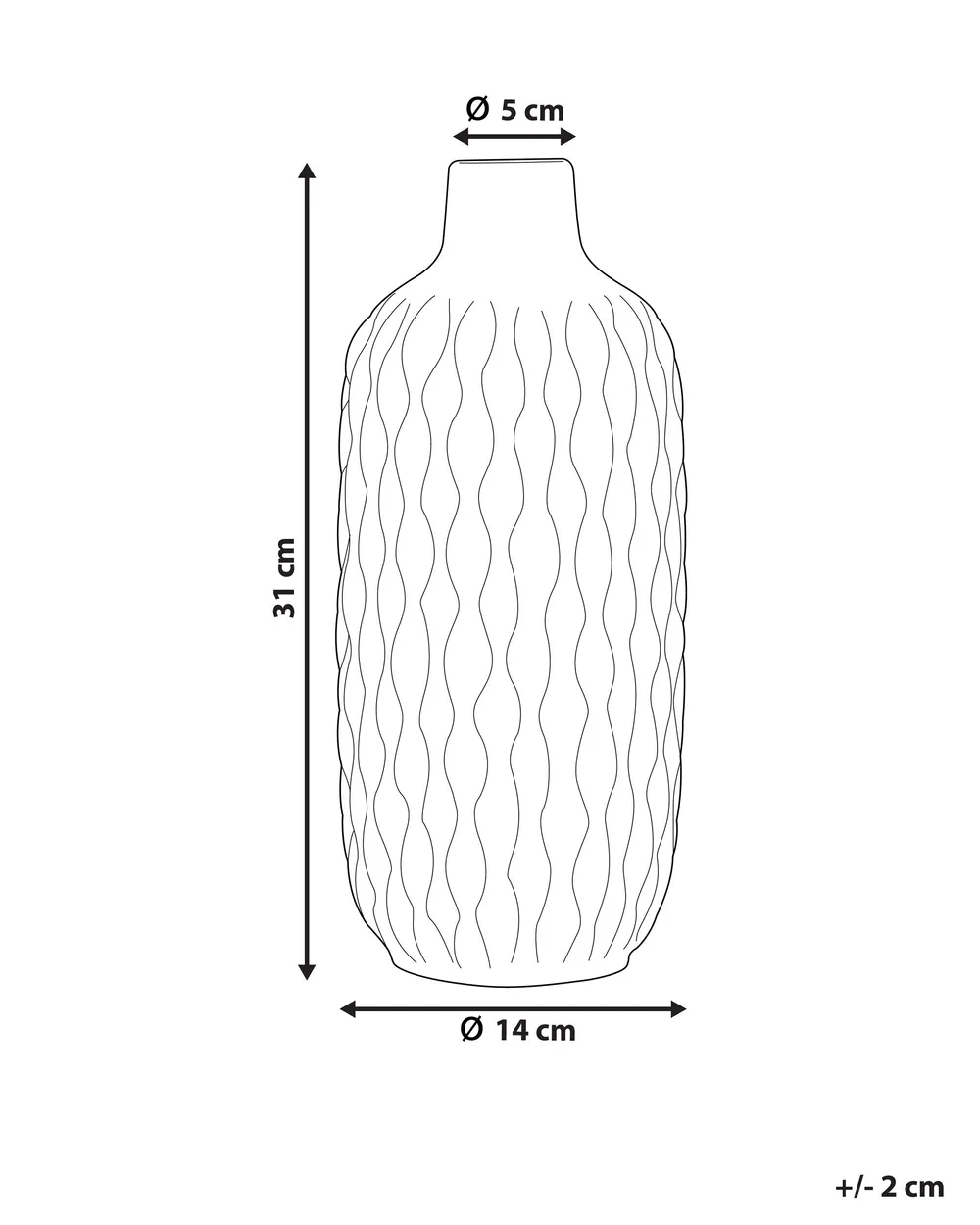 Dekorationsvas EMAR 31 cm Stengods Vit_733853