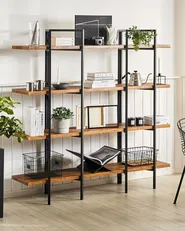 4 Tier Shelving Unit COMPTON 165 cm Dark Brown_732964