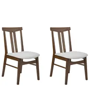 Set of 2 Dining Chairs AVALON Wood Light Grey_952323